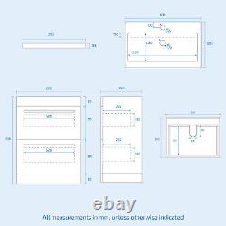 1110mm White Basin Vanity Cabinet, WC Unit & Back To Wall Toilet