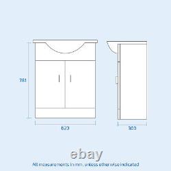 1150mm White Vanity Unit With Basin, WC Unit & Back To Wall Toilet