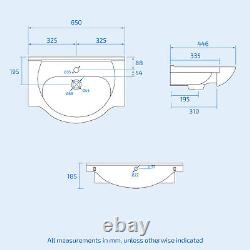 1150mm White Vanity Unit With Basin, WC Unit & Back To Wall Toilet