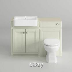 1167mm Cambridge Clotted Cream Combined Vanity Unit Back to Wall Pan