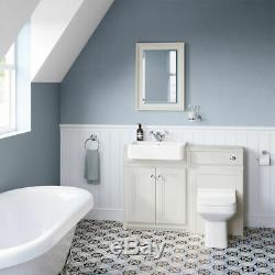 1167mm Cambridge Clotted Cream Combined Vanity Unit Back to Wall Pan prt