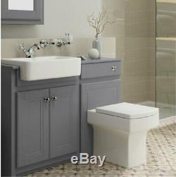 1167mm Midnight Grey Combined Vanity Unit Back to Wall Pan Toilet Wc floor stand
