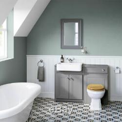 1167mm Midnight Grey Combined Vanity Unit Back to Wall Pan Toilet floor stand