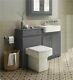 1167mm Midnight Grey Left Combined Vanity Unit Back To Wall Toilet Floor Stand