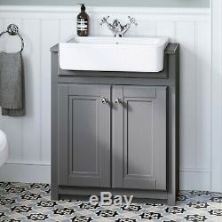 1167mm Midnight Grey left Combined Vanity Unit Back to Wall Toilet floor stand