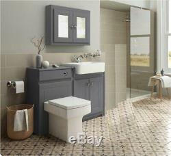 1167mm Midnight Grey left Combined Vanity Unit Back to Wall Toilet floor stand