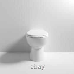 1250mm Bathroom Basin Vanity Unit & Sink Back to Wall Toilet Modern Round White