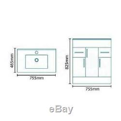 1250mm Combination Vanity & Toilet Unit with Back to Wall Pan & Seat White