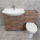 1250mm Walnut Finish Bathroom Furniture Vanity Set Basin Sink + Toilet Option
