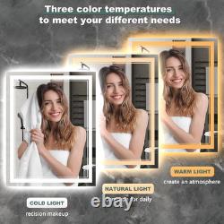 14x10 Inch LED Vanity Mirror Wall Mounted Bathroom Mirror with Front & Back Li