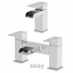 1500mm L Shape Bathroom Suite LH/RH Bath Screen Basin Vanity Unit WC Shower Taps