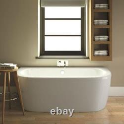 1700x750mm Back To Wall Double Ended Bath Panel Legs Acrylic Curved Bathroom