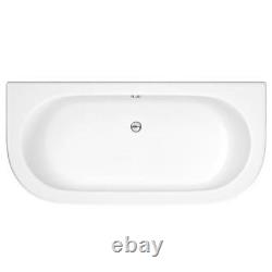 1700x750mm Back To Wall Double Ended Bath Panel Legs Acrylic Curved Bathroom