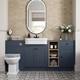 1820mm Vanity Unit Back To Wall Toilet Shelf Storage Combination Blue Furniture