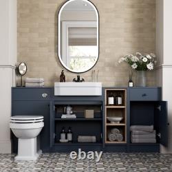 1820mm Vanity Unit Back To Wall Toilet Shelf Storage Combination Blue Furniture