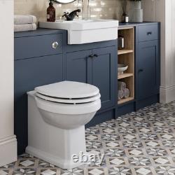 1820mm Vanity Unit Back To Wall Toilet Shelf Storage Combination Blue Furniture