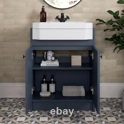 1820mm Vanity Unit Back To Wall Toilet Shelf Storage Combination Blue Furniture