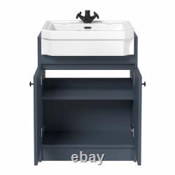 1820mm Vanity Unit Back To Wall Toilet Shelf Storage Combination Blue Furniture