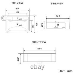 1820mm Vanity Unit Back To Wall Toilet Shelf Storage Combination Blue Furniture