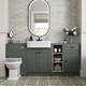 1820mm Vanity Unit Back To Wall Toilet Shelf Storage Combination Green Furniture