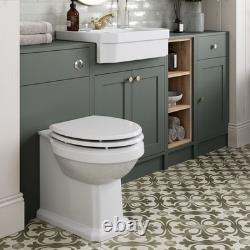 1820mm Vanity Unit Back To Wall Toilet Shelf Storage Combination Green Furniture