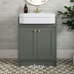 1820mm Vanity Unit Back To Wall Toilet Shelf Storage Combination Green Furniture