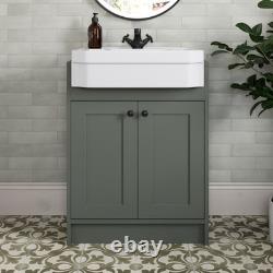 1820mm Vanity Unit Back To Wall Toilet Shelf Storage Combination Green Furniture