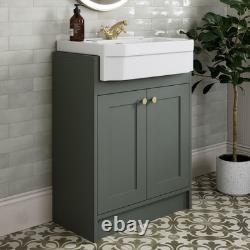 1820mm Vanity Unit Back To Wall Toilet Shelf Storage Combination Green Furniture