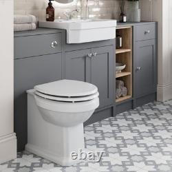 1820mm Vanity Unit Back To Wall Toilet Shelf Storage Combination Grey Furniture
