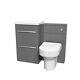 2 Drawers Grey Basin Vanity, Wc Unit & Back To Wall Comfort Toilet