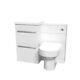 2 Drawers White Basin Vanity, Wc Unit & Back To Wall Comfort Toilet