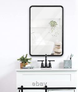 20X30 Inch Rectangle Black Mirror Deep Frame Mirror, Black Vanity Mirror, Black