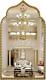 22x38 Arch Scalloped Wall Mirror, Antique Gold Bathroom Mirror, Metal Beaded F