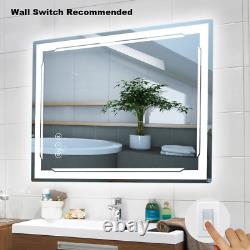 24X32 Lighted Bathroom Mirror with Bluetooth Speaker Smart LED Vanity Makeup W