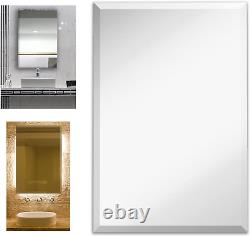 24X36-Inch Frameless Rectangular Mirror Beveled Bathroom Mirrors for Wall La
