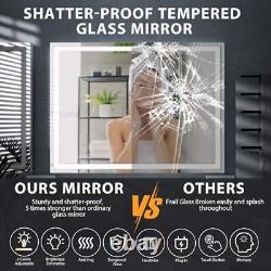 24x36 Front and Backlit LED Bathroom Mirror with Lights, Anti-Fog, 24x 36