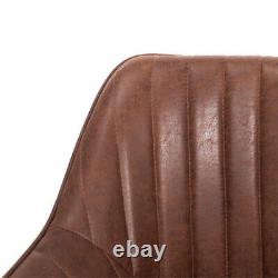 2PC PU Cushioned Living Dining Room Designer Armrest Chair Lounge Leisure Vanity