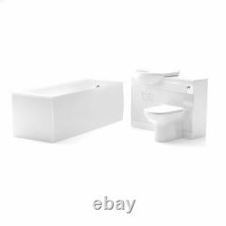 3 Piece Bathroom Suite BTW Toilet Basin Vanity Unit & Bath Ingersly