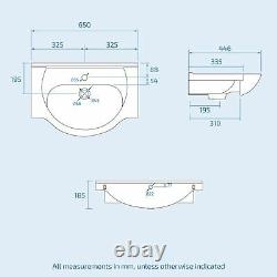 3 Piece Bathroom Suite BTW Toilet Basin Vanity Unit & Bath Ingersly