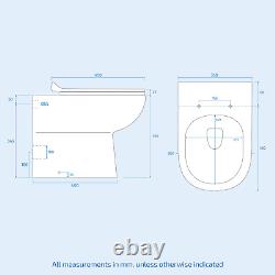 3 Piece Bathroom Suite Steel Grey 600Mm Vanity, WC, BTW Toilet & Straight Bath