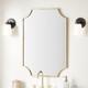 34 X 24.25 X 1 Wall Bathroom Vanity Mirror -iron, Mirror & Acrylic Back- Gold