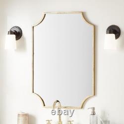 34 x 24.25 x 1 Wall Bathroom Vanity Mirror -IRON, MIRROR & ACRYLIC BACK- Gold