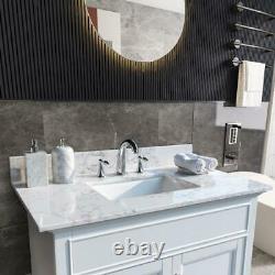 37'' Bathroom Vanity Top with Rectangle Undermount Ceramic Sink Back Splash