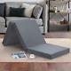 4 Tri-fold Memory Foam Mattress Topper Foldable Camping Guest Bed Single Size