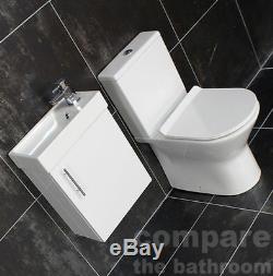 400mm Wall Hung Vanity Unit Basin Sink & RimlessToilet Set En suite Bathroom