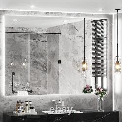 40X32 Inch Bathroom Smart Mirror, Anti-Fog Dimmable Wall Mounted Vanity LED Back