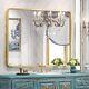 40x30 Inch Framed Bathroom Mirror For Wall, Modern Rectangle Wall 40x30 Gold