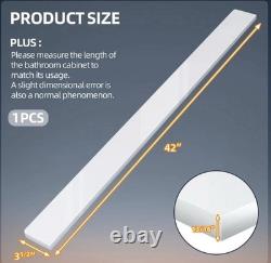 42 in. Solid Surface Vanity Backsplash Bathroom Vanity Back splash in White