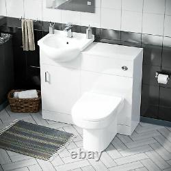 450 mm Cloakroom Basin Vanity Cabinet & Back To Wall WC Toilet Suite Debra