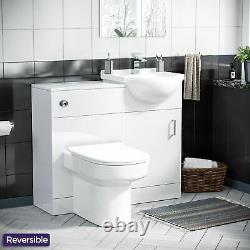 450 mm Cloakroom Basin Vanity Cabinet & Back To Wall WC Toilet Suite Ingersly